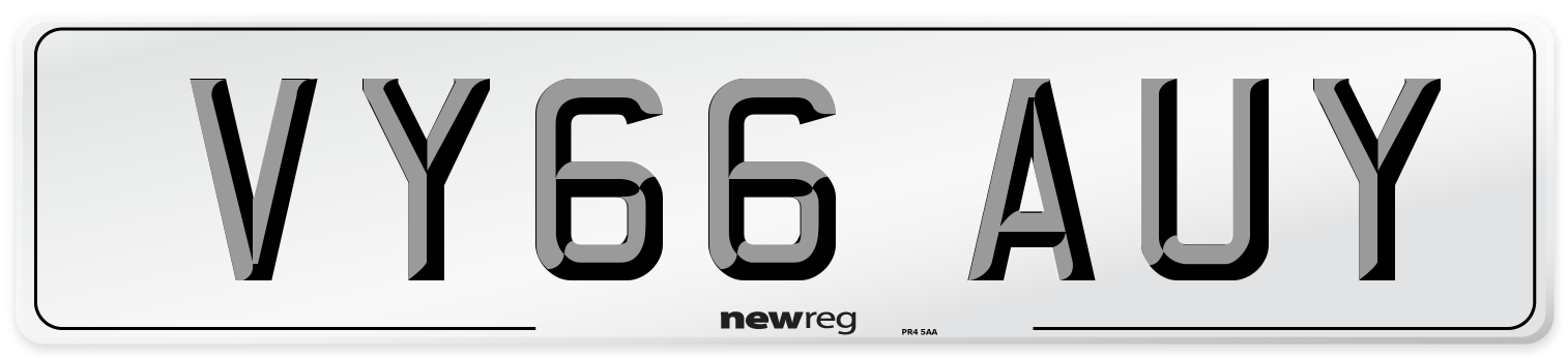 VY66 AUY Number Plate from New Reg